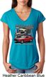 Ladies Ford Classic Mustangs Untamed Tri Blend V-neck
