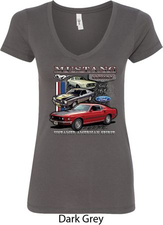 Ladies Ford Classic Mustangs Untamed V-Neck