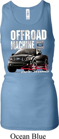 Ladies Ford F-150 4X4 Off Road Machine Longer Length Racerback Tanktop