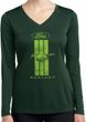 Ladies Ford Green Mustang Stripe Dry Wicking Long Sleeve