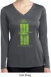 Ladies Ford Green Mustang Stripe Dry Wicking Long Sleeve