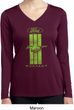Ladies Ford Green Mustang Stripe Dry Wicking Long Sleeve