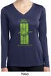 Ladies Ford Green Mustang Stripe Dry Wicking Long Sleeve