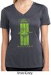 Ladies Ford Green Mustang Stripe Dry Wicking V-neck