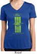 Ladies Ford Green Mustang Stripe Dry Wicking V-neck