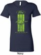 Ladies Ford Green Mustang Stripe Longer Length Shirt