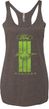 Ladies Ford Green Mustang Stripe Tri Blend Racerback