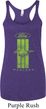 Ladies Ford Green Mustang Stripe Tri Blend Racerback