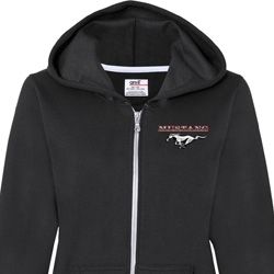 Ladies Ford Mustang Pocket Print Full ZIp Hoodie