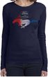 Ladies Ford Mustang Red White and Blue Long Sleeve