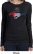 Ladies Ford Mustang Red White and Blue Long Sleeve