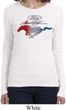 Ladies Ford Mustang Red White and Blue Long Sleeve