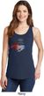 Ladies Ford Mustang Red White and Blue Tank Top