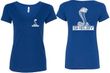 Ladies Ford Mustang Shelby Cobra V-Neck Tee - Front and Back Print