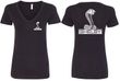 Ladies Ford Mustang Shelby Cobra V-Neck Tee - Front and Back Print