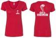 Ladies Ford Mustang Shelby Cobra V-Neck Tee - Front and Back Print