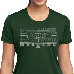 Ladies Ford Mustang Shirt Honeycomb Grille Moisture Wicking Tee Ladies Ford Mustang Shirt Honeycomb Grille Moisture Wicking Tee