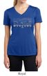 Ladies Ford Mustang Shirt Honeycomb Grille Moisture Wicking V-neck Tee