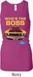 Ladies Ford Mustang Who's The Boss Longer Length Racerback Tank Top