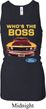Ladies Ford Mustang Who's The Boss Longer Length Racerback Tank Top