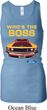 Ladies Ford Mustang Who's The Boss Longer Length Racerback Tank Top