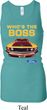 Ladies Ford Mustang Who's The Boss Longer Length Racerback Tank Top