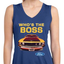 Ladies Ford Mustang Who's The Boss Sleeveless Moisture Wicking Shirt Ladies Ford Mustang Who's The Boss Sleeveless Moisture Wicking Shirt
