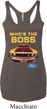 Ladies Ford Mustang Who's The Boss Tri Blend Racerback Tank Top