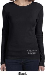 Ladies Ford Mustang with Grill Bottom Print Long Sleeve Shirt Ladies Ford Mustang with Grill Bottom Print Long Sleeve Shirt