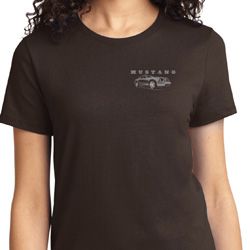 Ladies Ford Mustang with Grill Pocket Print Shirt Ladies Ford Mustang with Grill Pocket Print Shirt