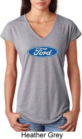 Ladies Ford Oval Tri Blend V-Neck Shirt