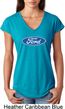 Ladies Ford Oval Tri Blend V-Neck Shirt