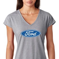 Ladies Ford Oval Tri Blend V-Neck Shirt