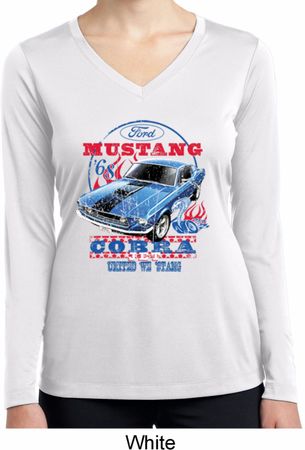 Ladies Ford Shirt 1968 Cobra Jet Dry Wicking Long Sleeve Shirt