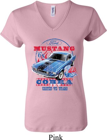 Ladies Ford Shirt 1968 Cobra Jet V-neck Shirt