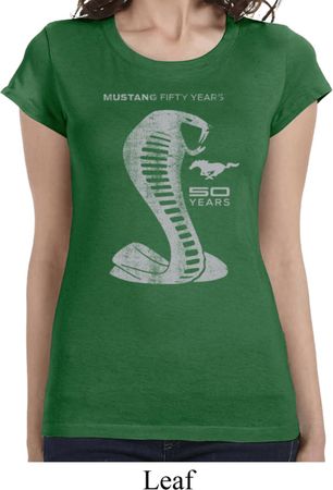 Ladies Ford Shirt 50 Years Cobra Longer Length Tee T-Shirt