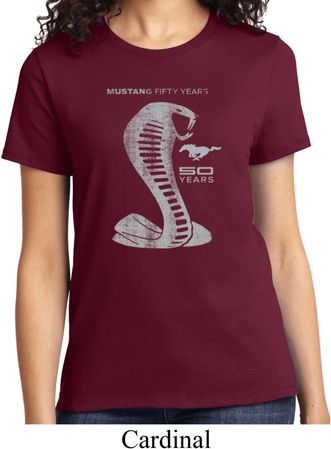 Ladies Ford Shirt 50 Years Cobra Tee T-Shirt