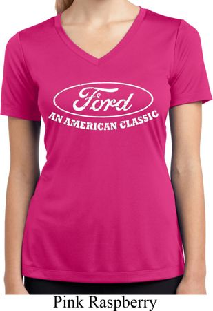 Ladies Ford Shirt An American Classic Moisture Wicking V-neck Shirt