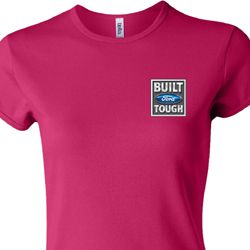 Ladies Ford Shirt Built Ford Tough Pocket Print Crewneck Tee T-Shirt