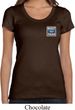 Ladies Ford Shirt Built Ford Tough Pocket Print Scoop Neck Tee T-Shirt