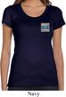 Ladies Ford Shirt Built Ford Tough Pocket Print Scoop Neck Tee T-Shirt