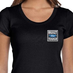 Ladies Ford Shirt Built Ford Tough Pocket Print Scoop Neck Tee T-Shirt