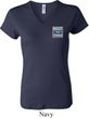 Ladies Ford Shirt Built Ford Tough Pocket Print V-neck Tee T-Shirt
