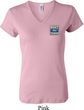 Ladies Ford Shirt Built Ford Tough Pocket Print V-neck Tee T-Shirt