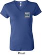 Ladies Ford Shirt Built Ford Tough Pocket Print V-neck Tee T-Shirt