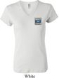 Ladies Ford Shirt Built Ford Tough Pocket Print V-neck Tee T-Shirt