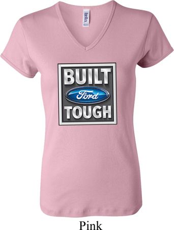 Ladies Ford Shirt Built Ford Tough V-neck Tee T-Shirt