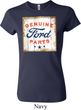 Ladies Ford Shirt Distressed Genuine Ford Parts Crewneck Tee T-Shirt