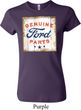 Ladies Ford Shirt Distressed Genuine Ford Parts Crewneck Tee T-Shirt