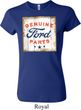 Ladies Ford Shirt Distressed Genuine Ford Parts Crewneck Tee T-Shirt